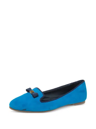 Pre-owned Tory Burch  Bow-detail Suede Loafers