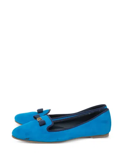 Pre-owned Tory Burch  Bow-detail Suede Loafers