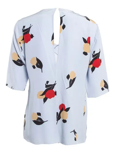 Pre-owned Marni 2019 Floral Drape Silk Top In Purple