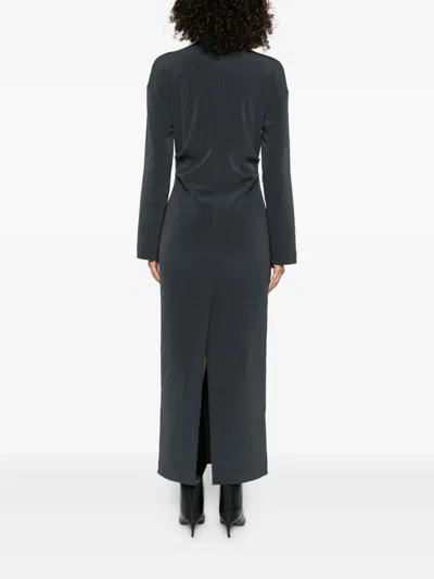 Nanushka Draped Turtleneck Maxi Dress In Black