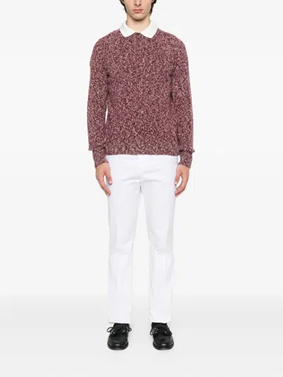 Drumohr Grape-coloured Pattern Wool Sweater