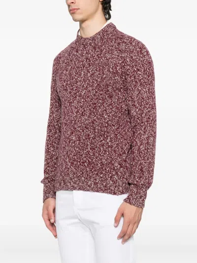 Drumohr Grape-coloured Pattern Wool Sweater
