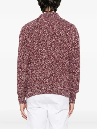 Drumohr Grape-coloured Pattern Wool Sweater