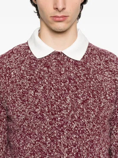 Drumohr Grape-coloured Pattern Wool Sweater