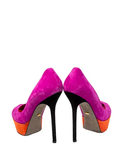 Pre-owned Sergio Rossi Vintage  135mm Peep-toe Platform Pumps In Pink
