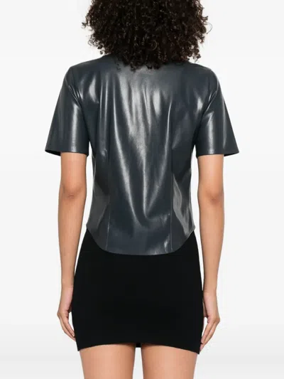 Nanushka Clare Button-up Short-sleeve Shirt In Black
