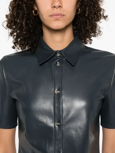 Nanushka Clare Button-up Short-sleeve Shirt In Black