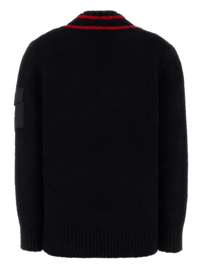 Moncler Maglione In Misto Lana Blu Scuro   Donna In Black