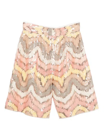 Missoni Sequin-embellishement Wave Shorts In Multi