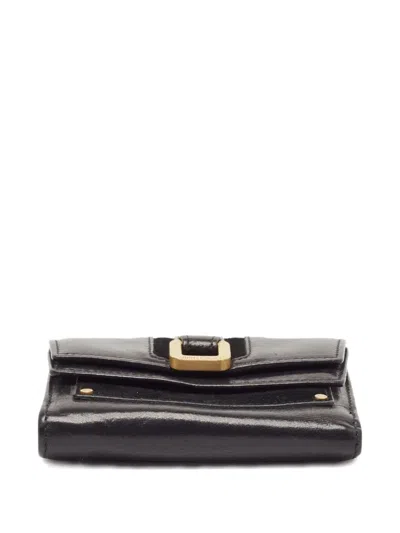 Pre-owned Jimmy Choo Suede Leather Buckle Wallet