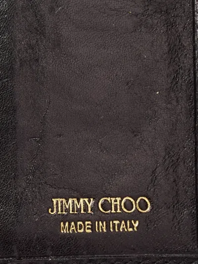 Pre-owned Jimmy Choo Suede Leather Buckle Wallet