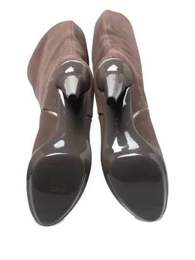 Pre-owned Bottega Veneta 110mm Suede Platform Heel Boots