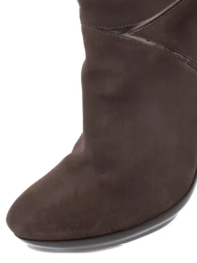 Pre-owned Bottega Veneta 110mm Suede Platform Heel Boots