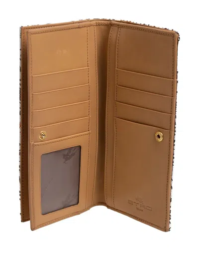 Pre-owned Etro Paisley-motif Wallet In White