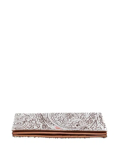 Pre-owned Etro Paisley-motif Wallet In White