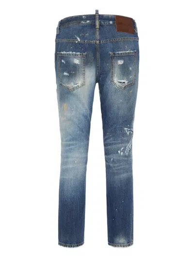 Dsquared2 Distressed Skinny Jeans In Blue
