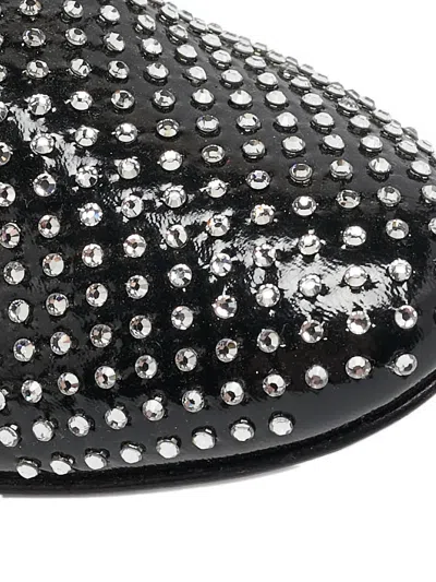 Pre-owned Miu Miu Crystal Patent Leather Shoes In Black