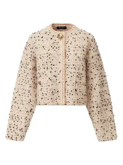 Fabiana Filippi Tweed Gold-button Jacket In Neutral