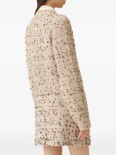Fabiana Filippi Tweed Gold-button Jacket In Neutral