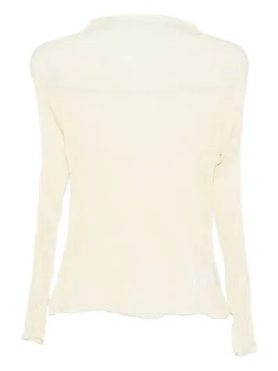 Issey Miyake Semi-sheer Blouse In Neutral