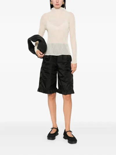 Issey Miyake Semi-sheer Blouse In Neutral