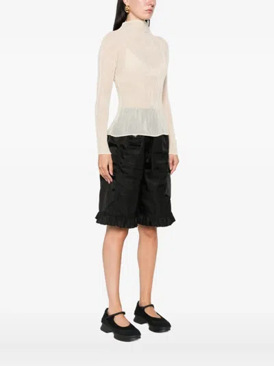 Issey Miyake Semi-sheer Blouse In Neutral