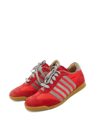 Pre-owned Dsquared2 Suede Stripe Sneakers In Red