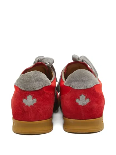 Pre-owned Dsquared2 Suede Stripe Sneakers In Red