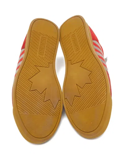 Pre-owned Dsquared2 Suede Stripe Sneakers In Red