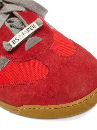 Pre-owned Dsquared2 Suede Stripe Sneakers In Red