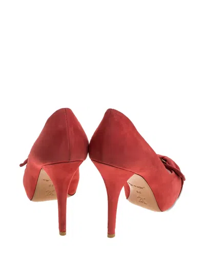 Pre-owned Louis Vuitton 110mm Ruched Bow Peep Toe Pumps