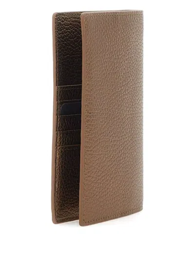 Gianni Chiarini Metallic Leather Wallet In Brown