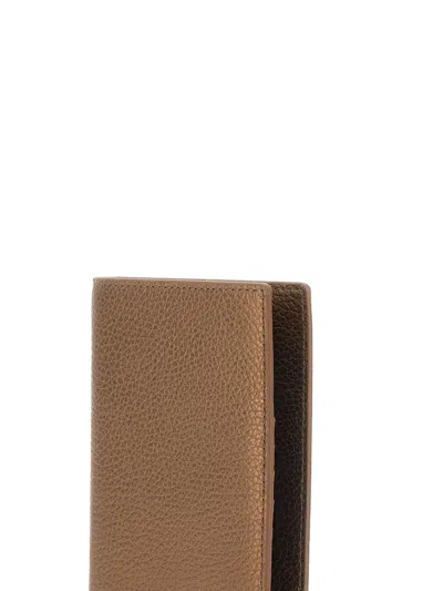 Gianni Chiarini Metallic Leather Wallet In Brown
