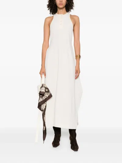 Nanushka Draped-hem Tank Midi Dress In White