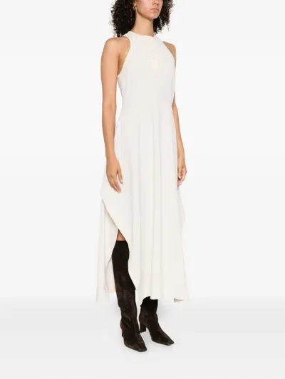 Nanushka Draped-hem Tank Midi Dress In White