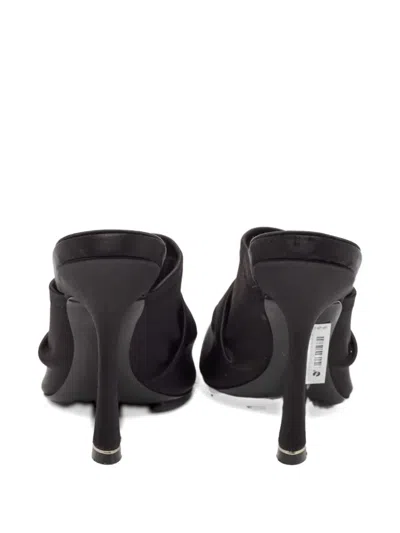 Pre-owned Alexander Wang 120mm Satin Mules In Black