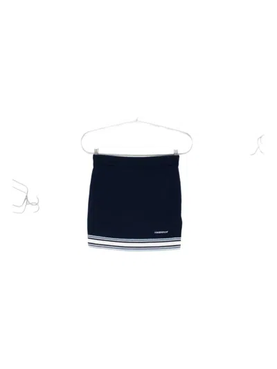 Casablanca Wool Skirt With Stripe Detail And Elastic Waist In Blue