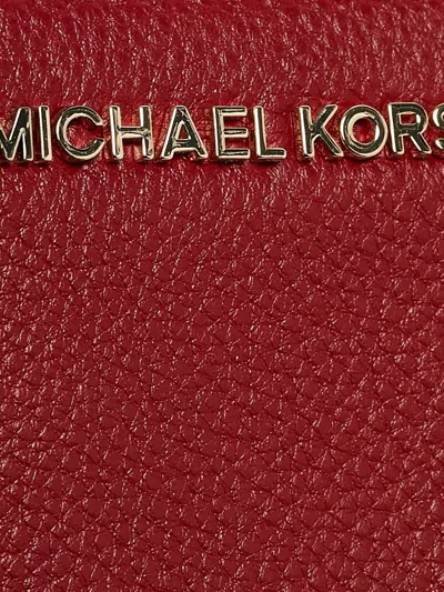 Pre-owned Michael Kors Vintage Jet Set Leather Zip Continental Wallet In Red