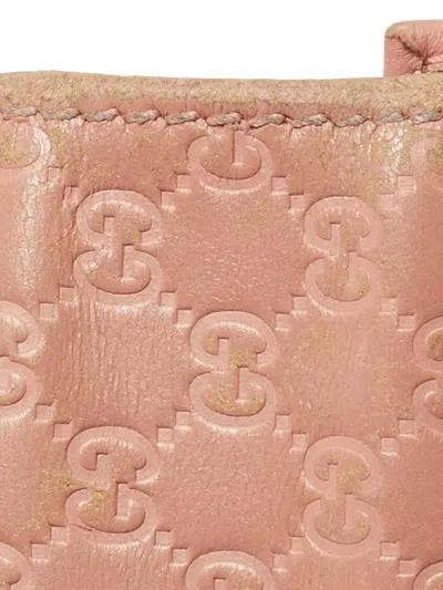 Pre-owned Gucci Microgucissima Leather Wallet In Pink