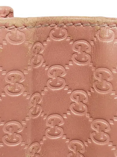 Pre-owned Gucci Microgucissima Leather Wallet In Pink