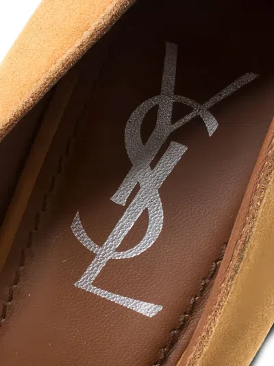 Pre-owned Saint Laurent 150mm Aliama Pumps In Neutral