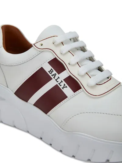 Bally Side-stripe Logo Sneakers In White