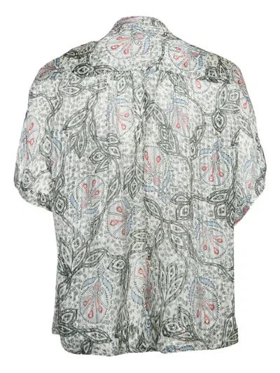 Pre-owned Isabel Marant Vintage Paisley-print Silk Blouse In Black