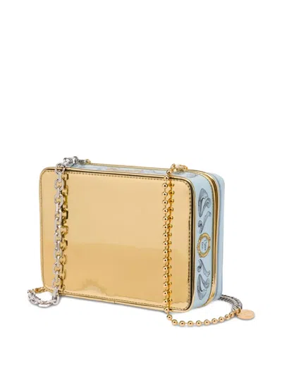 Moschino Square Shape Chain Shoulder Bag In Blue