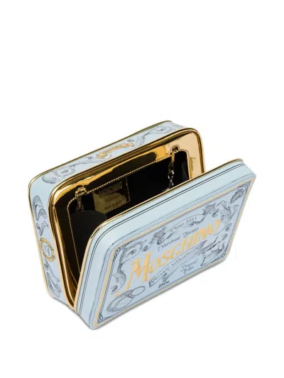 Moschino Square Shape Chain Shoulder Bag In Blue