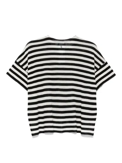 Giorgio Armani Striped Virgin-wool Top In Black