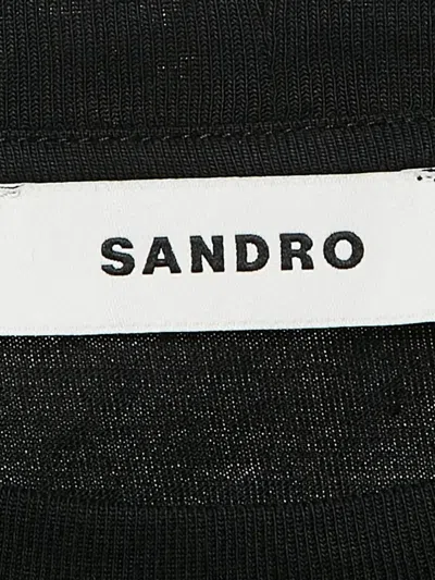Pre-owned Sandro Rhinestone-embellished Top In Black