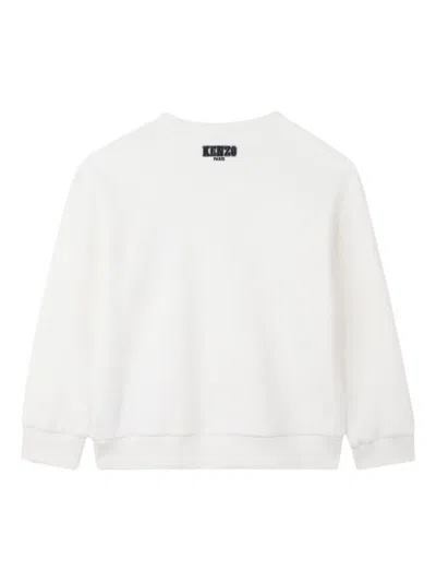 Kenzo Tiger Head-embroidered Sweatshirt In White