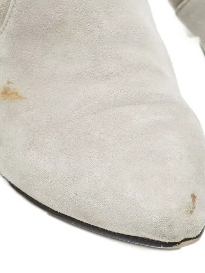 Pre-owned Stuart Weitzman 2023 80mm Suede Pointed-toe Boots In Gray