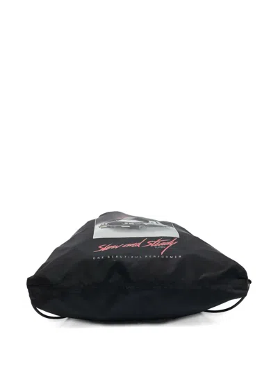 Pre-owned Alexander Wang Wallie Car-print Backpack In Black